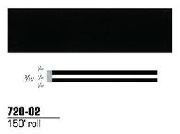 3M 72002 Scotchcal Striping Tape Black, 3/16" X 150'