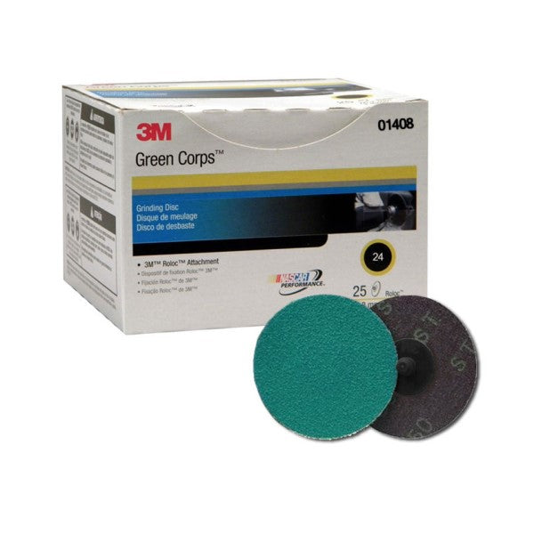 3M 01408 3" 24Grit Roloc Grinding Disc 25/Box