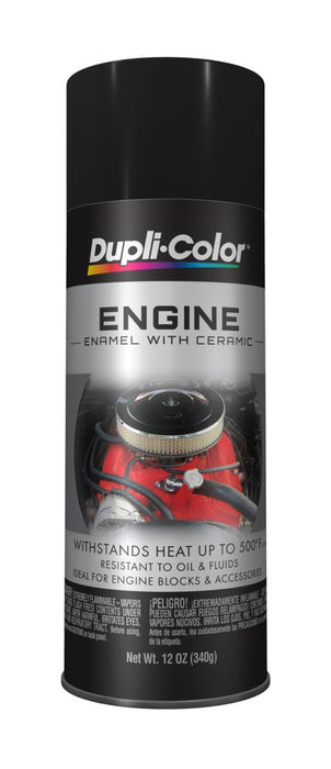 Duplocolor DE1634 Engine Enamel with Ceramic Satin Black Engine Paint 12oz.