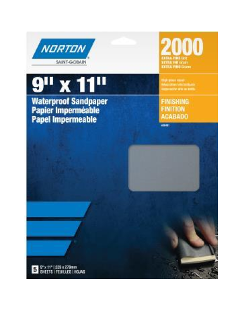 Norton Abrasives 00491 Wet Sand Sheets 9"x11" 2000A Grit Quantity 5x