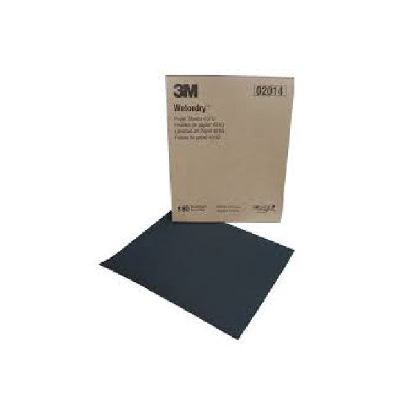 3M 02014 Wetordry Abrasive Sheet 413Q  9 in x 11 in 180Grit 50 Sheets Per Box