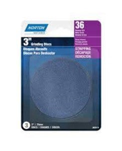 Norton Abrasives 00518 Grinding Disks 3" 36Grit Quantity 3/Pack