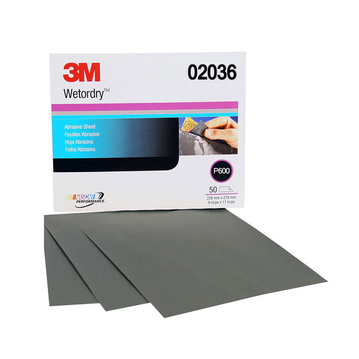 3M 02036 600Grit Wet or Dry Sandpaper 50/Pack