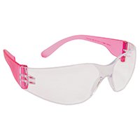 Forney 55333 Safety Glasses, Clear Lens, Pink Temple