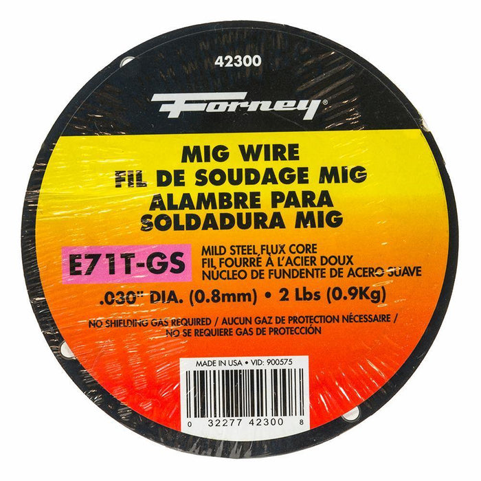 Forney 42300 Flux Core Mig Wire, Mild Steel E71TGS.030-Diameter, 2-Pound Spool, Silver, Pack of 1 - WeGotAutoPaint