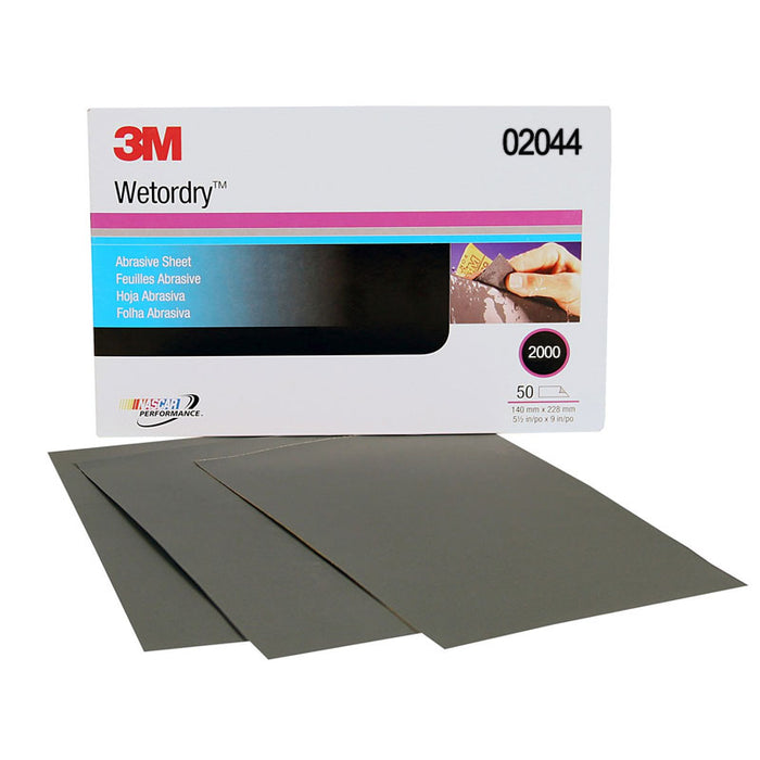3M 02044 2000Grit Wet or Dry Sandpaper 50/Pack