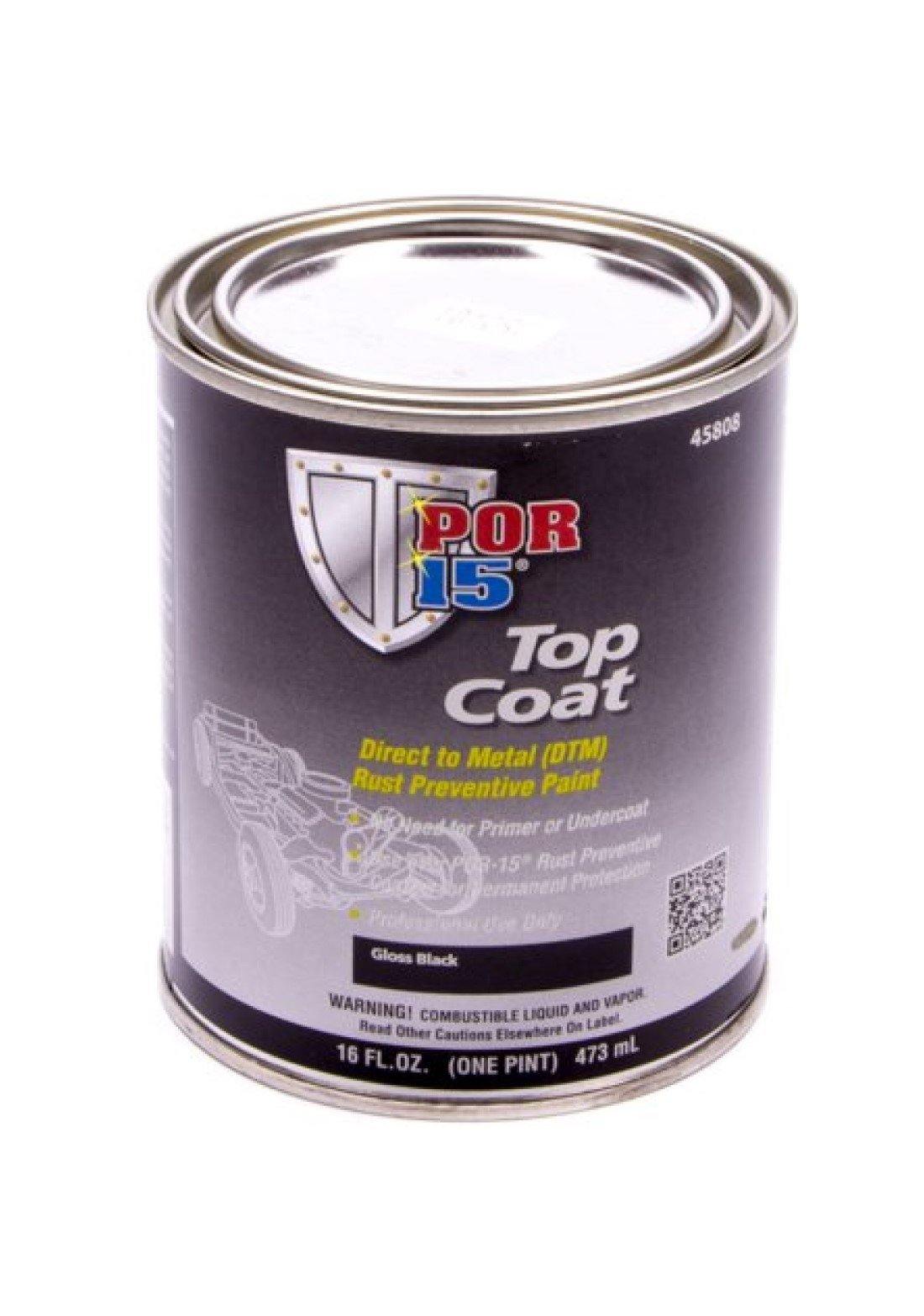 POR-15 45808 - Top Coat Paint Gloss Black Pint