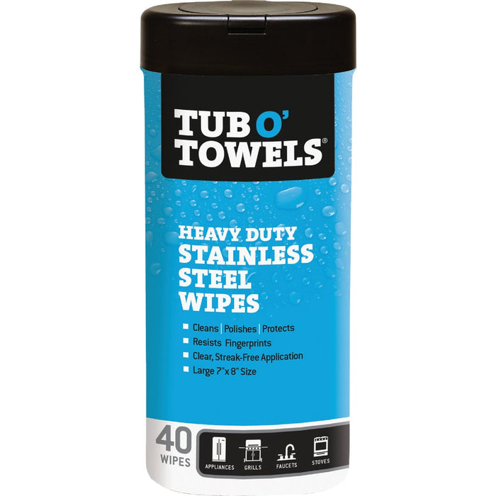Federal Process TW40-SS Tub O" Towels Stainless Steel Polishing Wipes 40 Count
