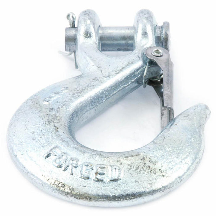 Forney 61082 Clevis Slip Hook, 3/8" with Latch, Forged Galvanized