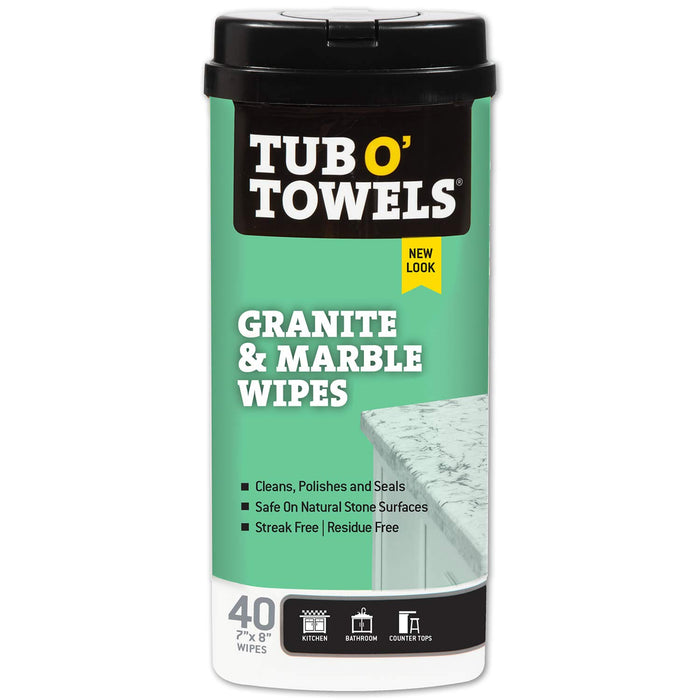 Federal Process TW40-GR Tub O' Towels Granite & Marble Cleaning 40 Count Wipes