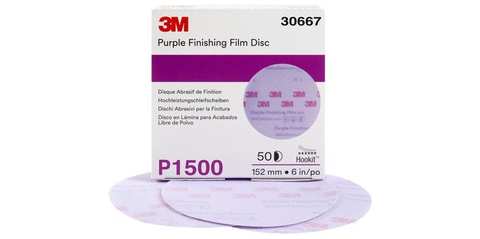 3M 30667 Hookit Purple Finishing Film Disc 1500Grit