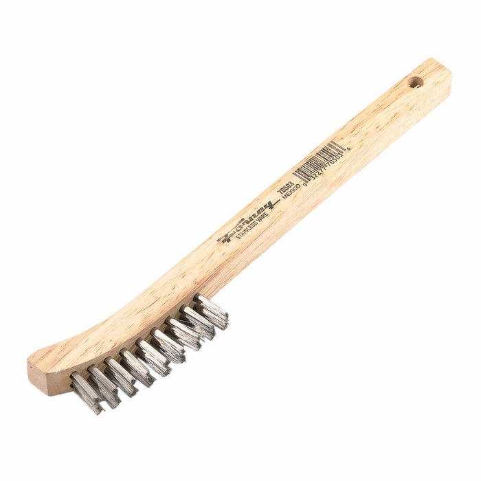 Forney 70503 Scratch Brush with Curved Handle, Stainless, 2 x 9 Rows