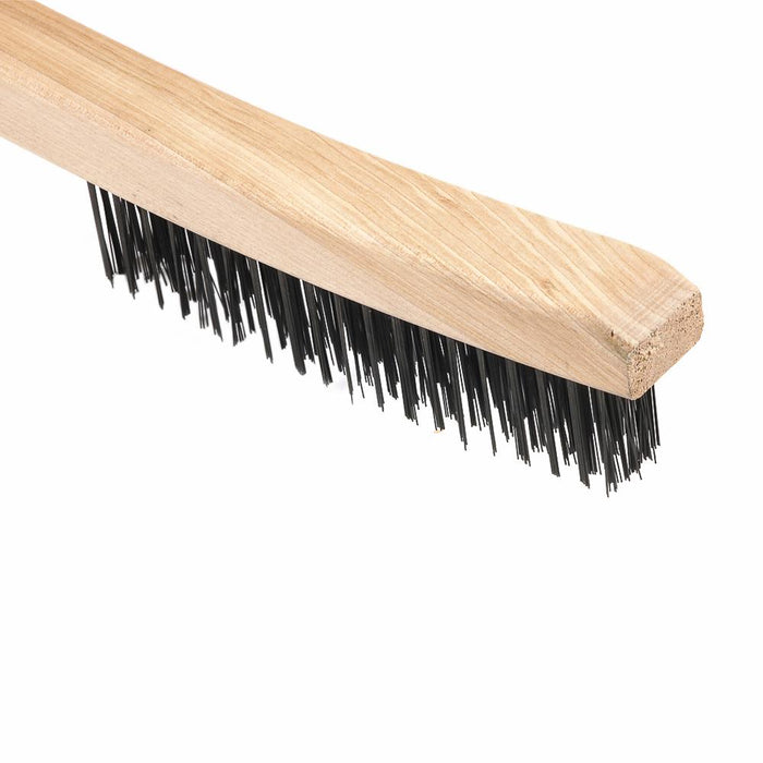 Forney 70504 Scratch Brush with Long Handle, Carbon, 3 x 19 Rows