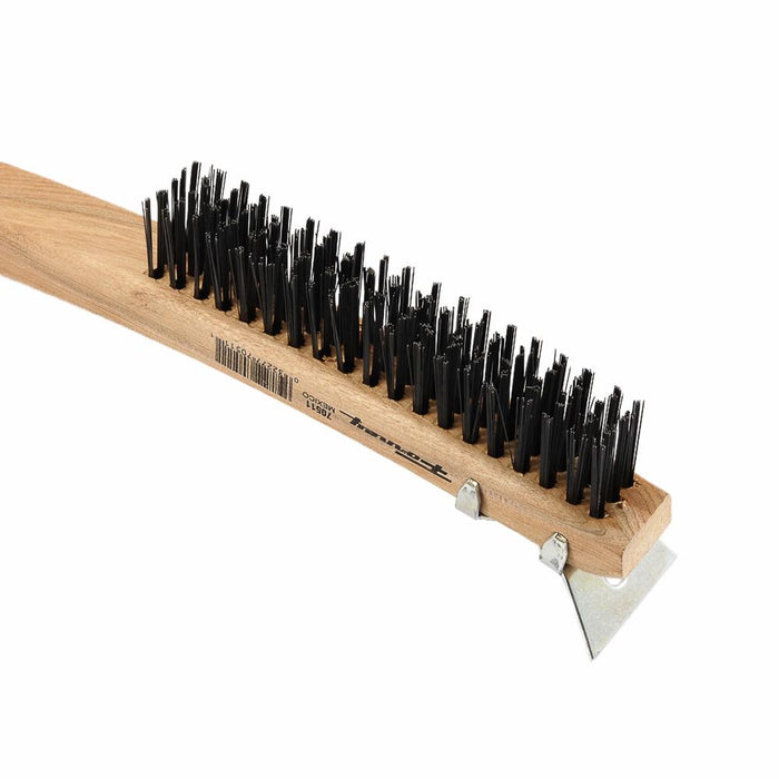 Forney 70511 Scratch Brush with Scraper, Carbon, 3 x 19 Rows