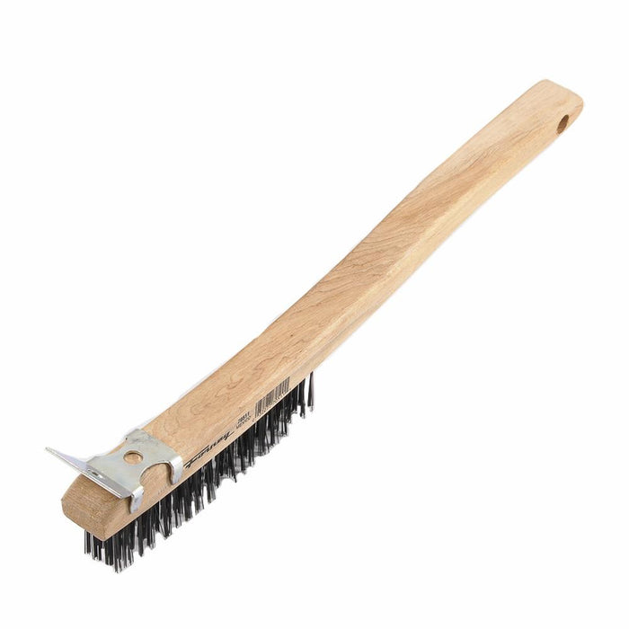 Forney 70511 Scratch Brush with Scraper, Carbon, 3 x 19 Rows