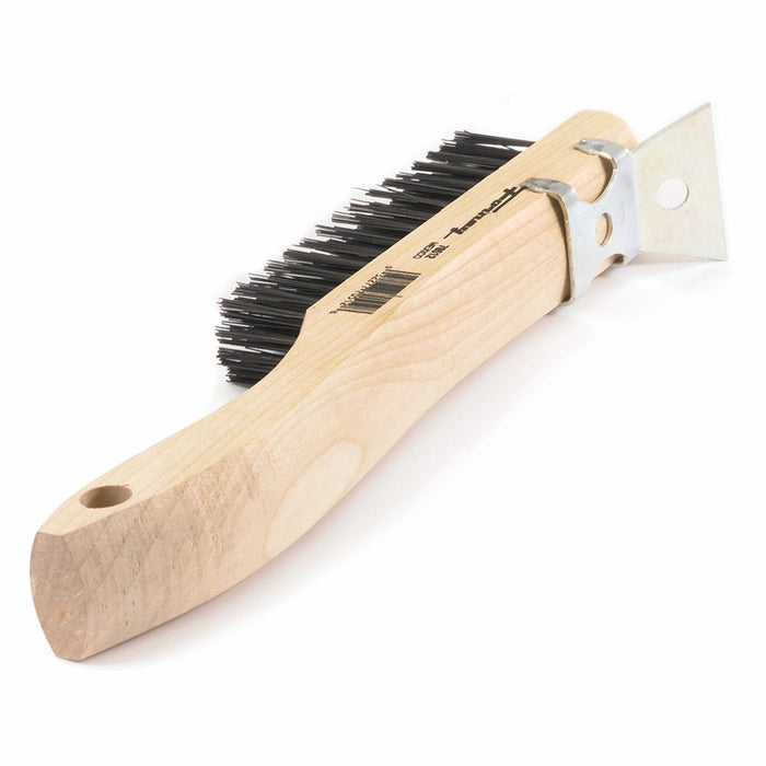 Forney 70512 Scratch Brush with Scraper, Carbon, 4 x 16 Rows