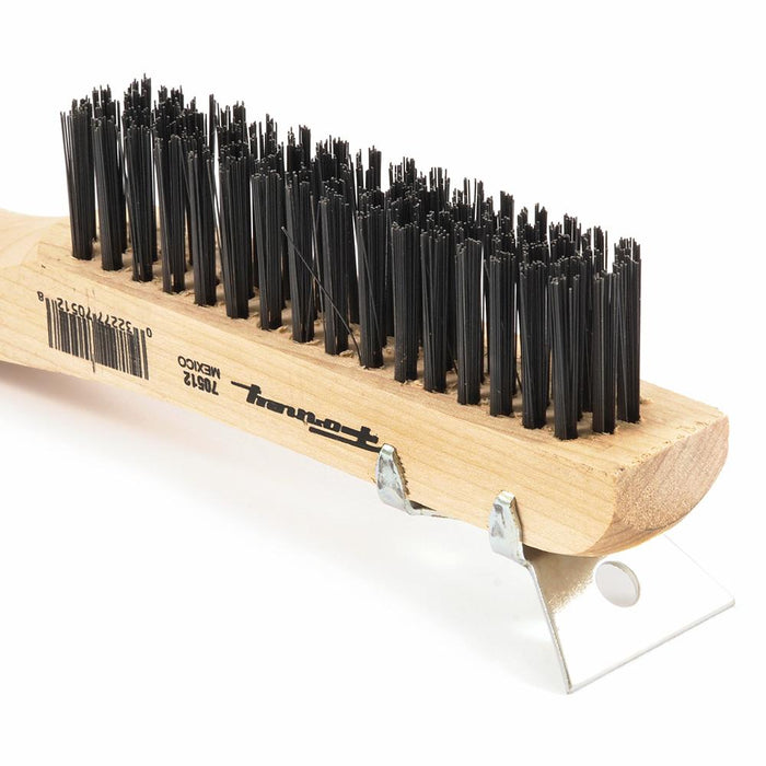 Forney 70512 Scratch Brush with Scraper, Carbon, 4 x 16 Rows