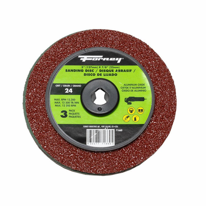 Forney 71660 Resin Fibre Sanding Disc, 5", Aluminum Oxide