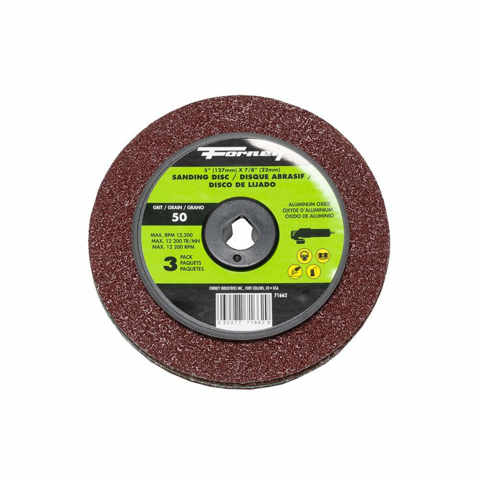 Forney 71662 Resin Fibre Sanding Disc, 5", Aluminum Oxide