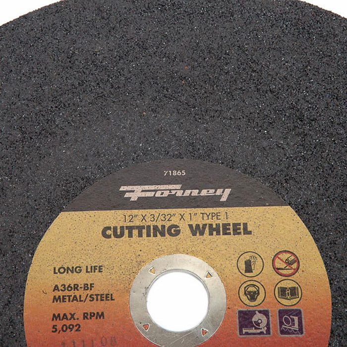 Forney 71865 Cutting Wheel, Metal, Type 1, 12" x 3/32" x 1"