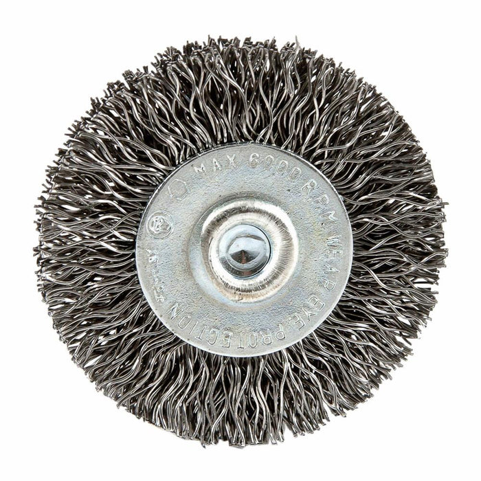 Forney 72725 Wire Wheel Crimped, 1-1/2" x .012" x 1/4" Hex Shank