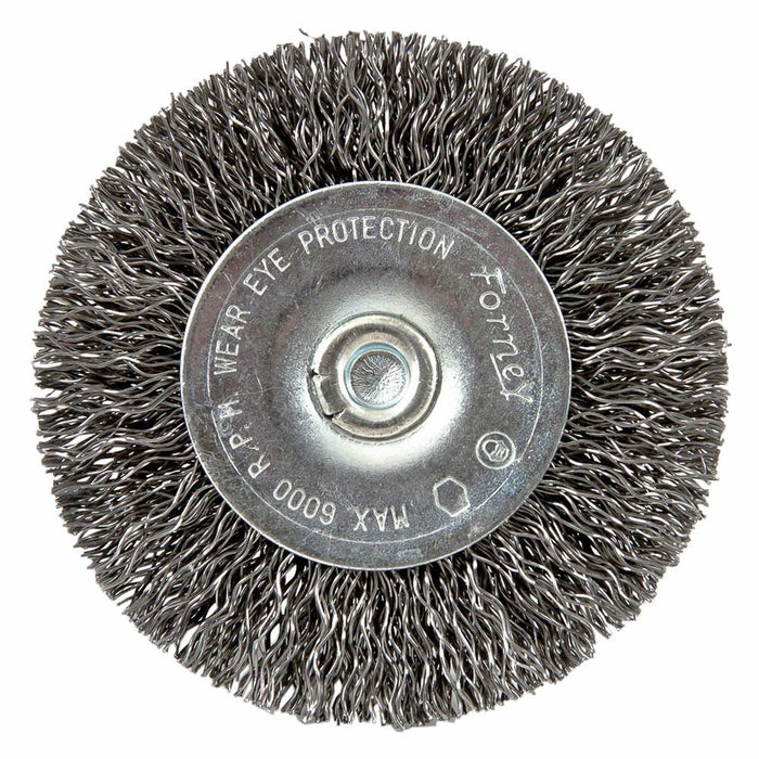 Forney 72733 Wire Wheel Crimped, 2-1/2" x .012" x 1/4" Hex Shank