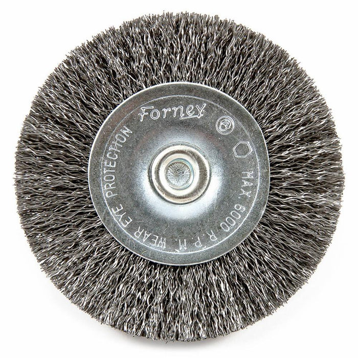 Forney 72734 Wire Wheel Crimped, 2-1/2" x .008" x 1/4" Hex Shank
