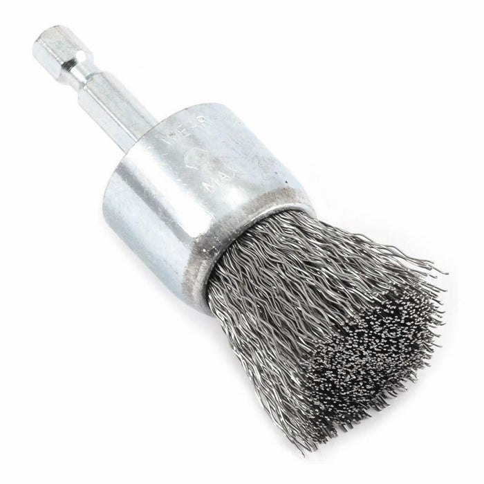 Forney 72737 End Brush Crimped, 1" x .012" x 1/4" Hex Shank