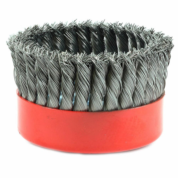 Forney 72756 Cup Brush Knotted, 6" x .020" x 5/8"-11 Arbor