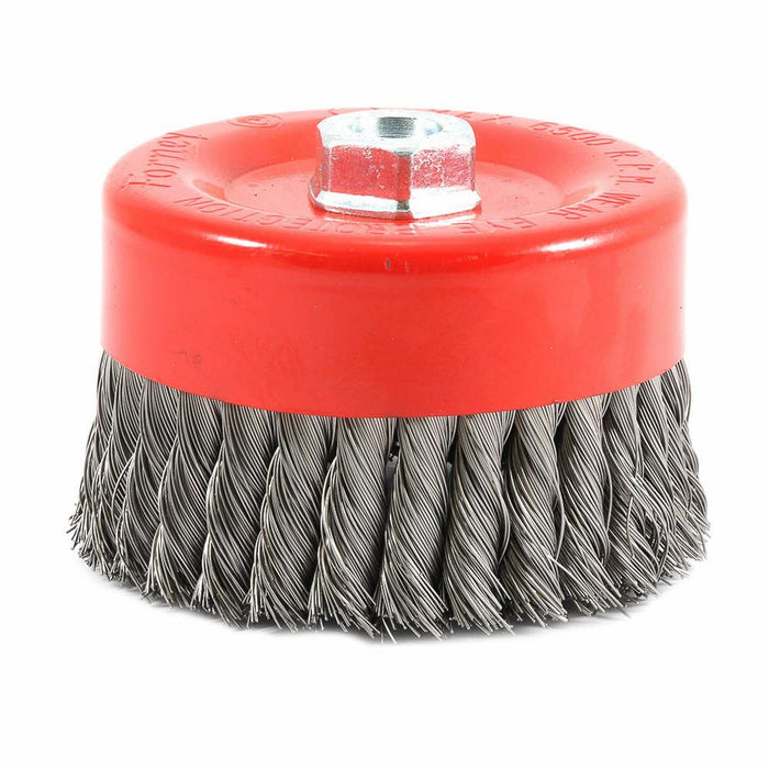 Forney 72756 Cup Brush Knotted, 6" x .020" x 5/8"-11 Arbor