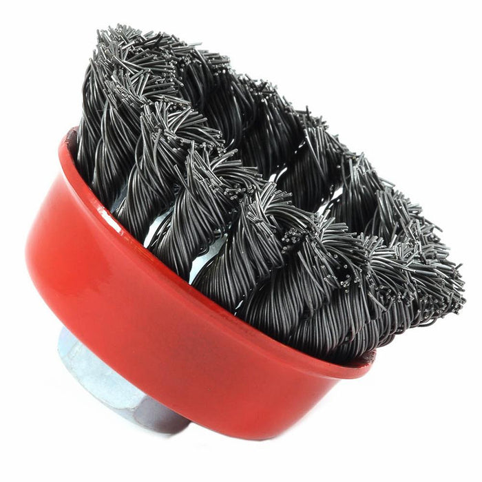 Forney 72757 Cup Brush Knotted, 2-3/4" x .020" x 5/8"-11 Arbor
