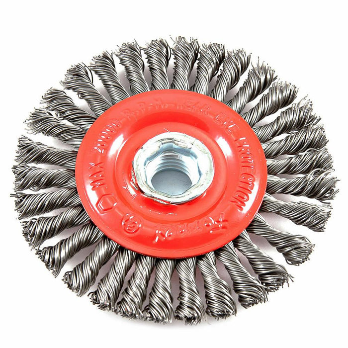 Forney 72760 Wire Wheel Brush, Stringer Bead, 4" x .020" x 5/8"-11 Arbor