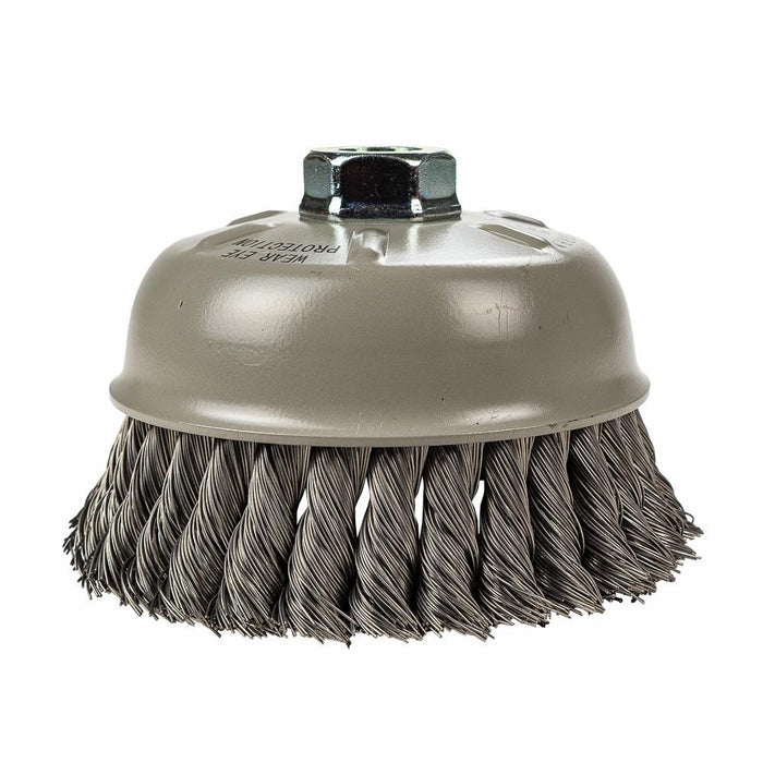 Forney 72871 Command PRO Cup Brush Knotted, 6" x .020" x 5/8"-11