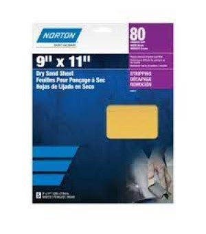 Norton Abrasives 00633 Dry Sanding Sheets 9"X11" P80D Quantity 5