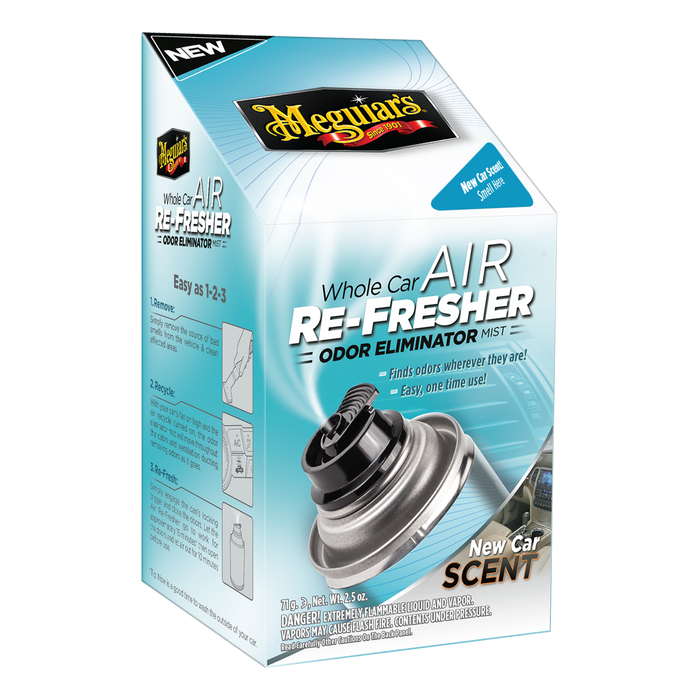 Meguiar's G16402 Whole Car Air Re-Fresher Odor Eliminator Mist, New Car Scent, 2 oz. Aerosol