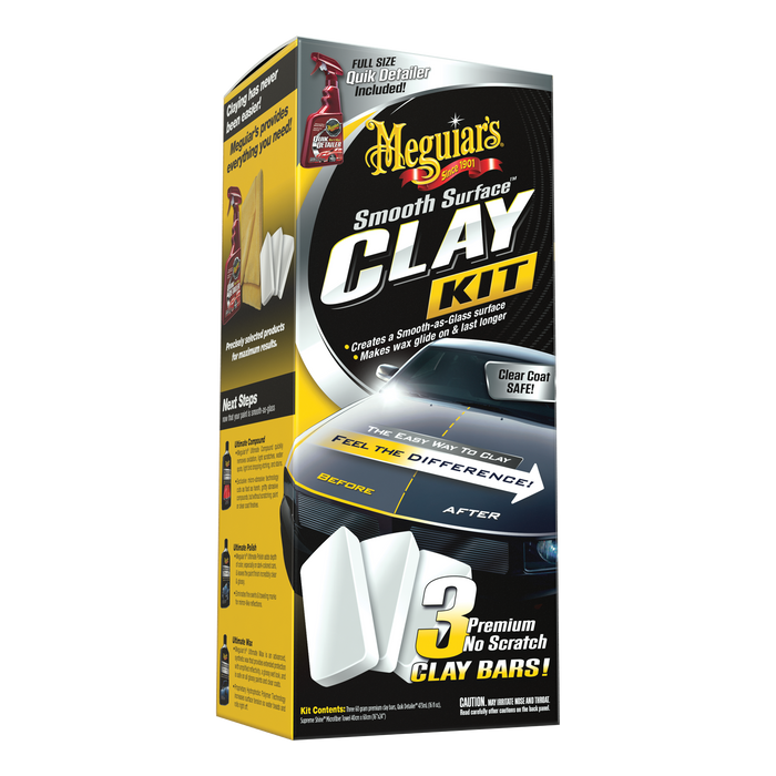 Meguiar’s G191700 Smooth Surface Clay Kit, Safe & Easy Car Claying for Smooth as Glass Finish