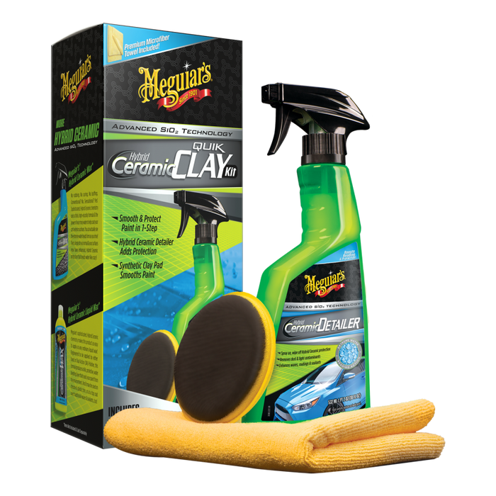 Meguiar’s G200200 Hybrid Ceramic Quik Clay Kit, Get a Smooth Finish with Hybrid Ceramic Protection