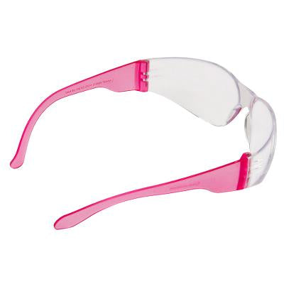 Forney 55333 Safety Glasses, Clear Lens, Pink Temple