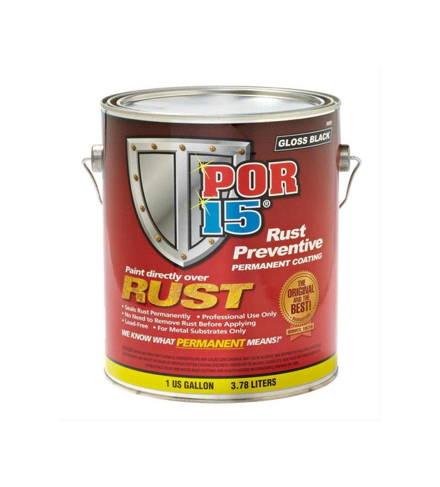 POR-15 Rust Preventive Permanent Coating Semi Gloss Black 1 Gallon 45401