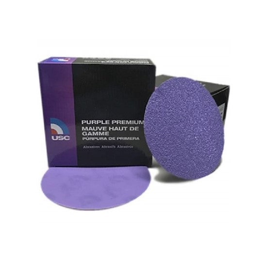 USC 991416 Velcro (Hook & Loop) Purple Premium 6" 400 Grit Abrasives Film Discs 50/Box